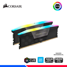 KIT MEM. RAM CORSAIR VENGEANCE RGB, 32GB (2x16GB) DDR5 5600 MHz, CL40