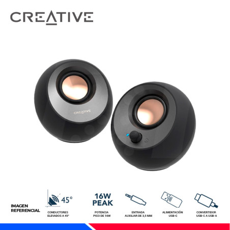 PARLANTE CREATIVE PEBBLE V3, 2.0 BLACK