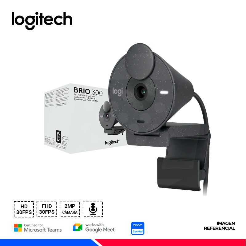CAMARA WEB LOGITECH BRIO 300 FHD 1080p, USB-C BLACK CAMARA WEB LOGITECH BRIO 300 FHD 1080p, USB-C BLACK