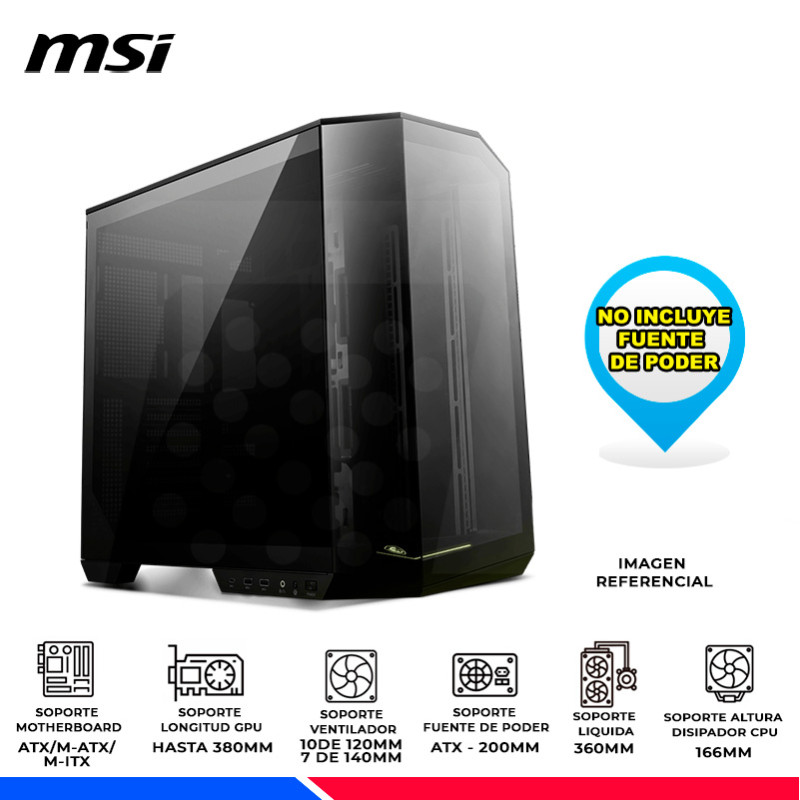 CASE MSI MAG PANO 100L PZ BLACK, V/TEMPLADO CASE MSI MAG PANO 100L PZ BLACK, V/TEMPLADO