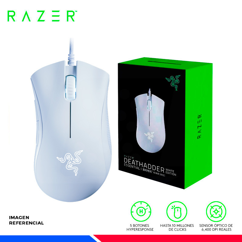 MOUSE RAZER DEATHADDER ESSENTIAL, 6400 Dpi, WHITE MOUSE RAZER DEATHADDER ESSENTIAL, 6400 Dpi, WHITE