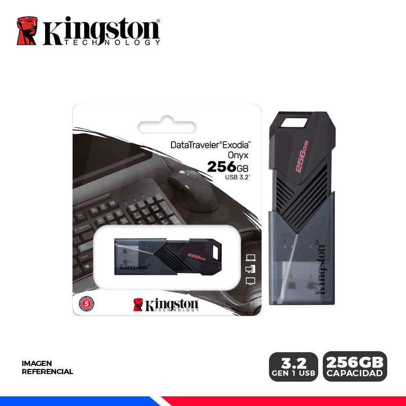 MEM. USB KINGSTON DATA TRAVELER EXODIA ONYX, 256GB, USB 3.2, GEN 1, NEGRO MEM. USB KINGSTON DATA TRAVELER EXODIA ONYX, 256GB, USB 3.2, GEN 1, NEGRO