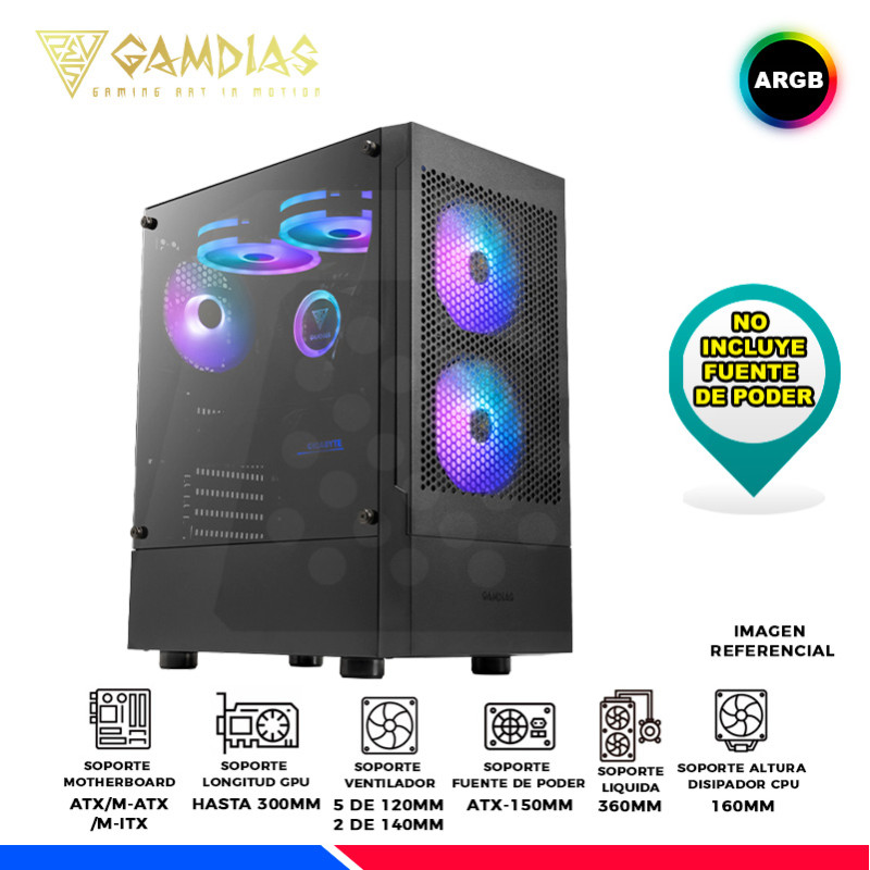 CASE GAMDIAS TALOS E3 MESH, 3 FAN ARGB, V/TEMPLADO CASE GAMDIAS TALOS E3 MESH, 3 FAN ARGB, V/TEMPLADO