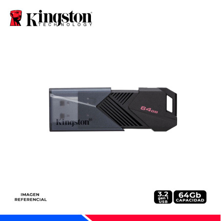 MEM. USB KINGSTON DATATRAVELER EXODIA ONYX 64GB USB 3.2 GEN1, NEGRO