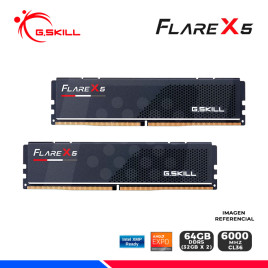 MEM. RAM G.SKILL FLARE X5, BLACK, 64GB (32x2) DDR5 6000 MHZ, CL36