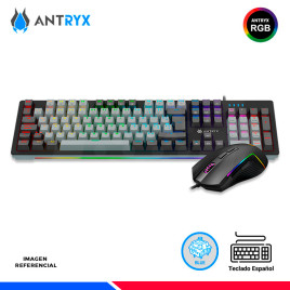 KIT GAMING ANTRYX GC-5600, TECLADO MECANICO + MOUSE, SWITCH BLUE