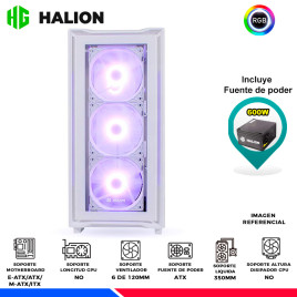 CASE GAMER HALION TITAN 103 WHITE, F/600W, RGB, V/TEMPLADO