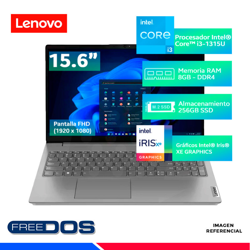 LAPTOP LENOVO V15 G4 IRU, INTEL Ci3-1315U, 8GB DDR4, SSD 256GB, 15.6" FHD LAPTOP LENOVO V15 G4 IRU, INTEL Ci3-1315U, 8GB DDR4, SSD 256GB, 15.6" FHD