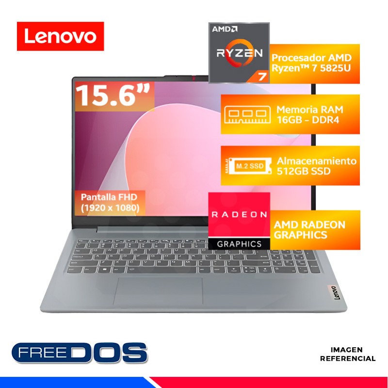 LAPTOP LENOVO IdeaPad Slim 3 15ABR8, AMD R-5825U, 16GB DDR4, SSD 512GB, 15.6" FHD LAPTOP LENOVO IdeaPad Slim 3 15ABR8, AMD R-5825U, 16GB DDR4, SSD 512GB, 15.6" FHD