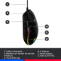 MOUSE GAMING LOGITECH G203 LIGHTSYNC RGB BLACK MOUSE GAMING LOGITECH G203 LIGHTSYNC RGB BLACK