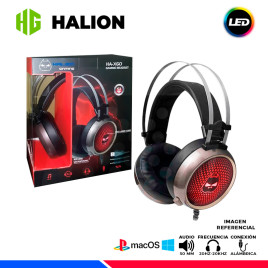 MICROFONO AURICULAR HALION GAMING X60 LUCES LED USB