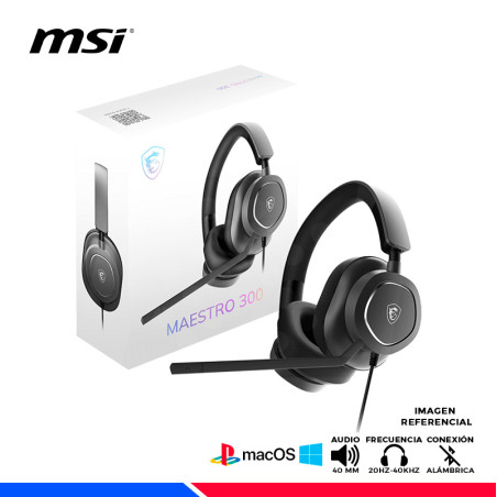 AURICULAR GAMING MSI MAESTRO-300, USB, NEGRO
